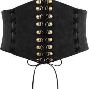 Women Wide Waist Belt Elastic Corset Lace-up Costume Accessory